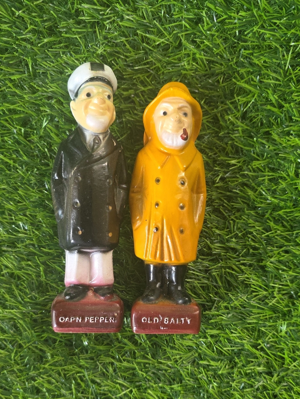 Vintage Salt & Pepper Shakers Capn Pepper Old Salty Plastic